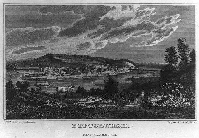 Photo:Pittsburgh Pennsylvania 1800s River View Engraving Town Panorama