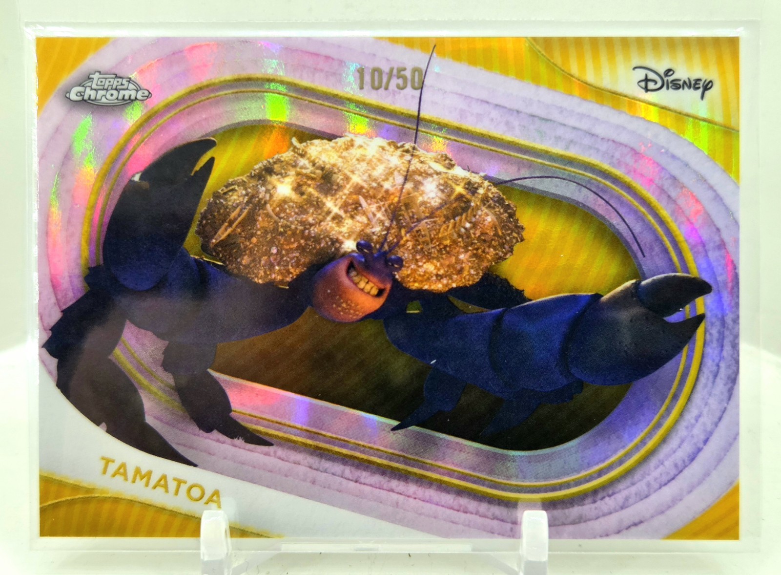 2025 Topps Chrome Disney Tamatoa TRUE Gold Refractor 10/50 SP Moana SO SHINY