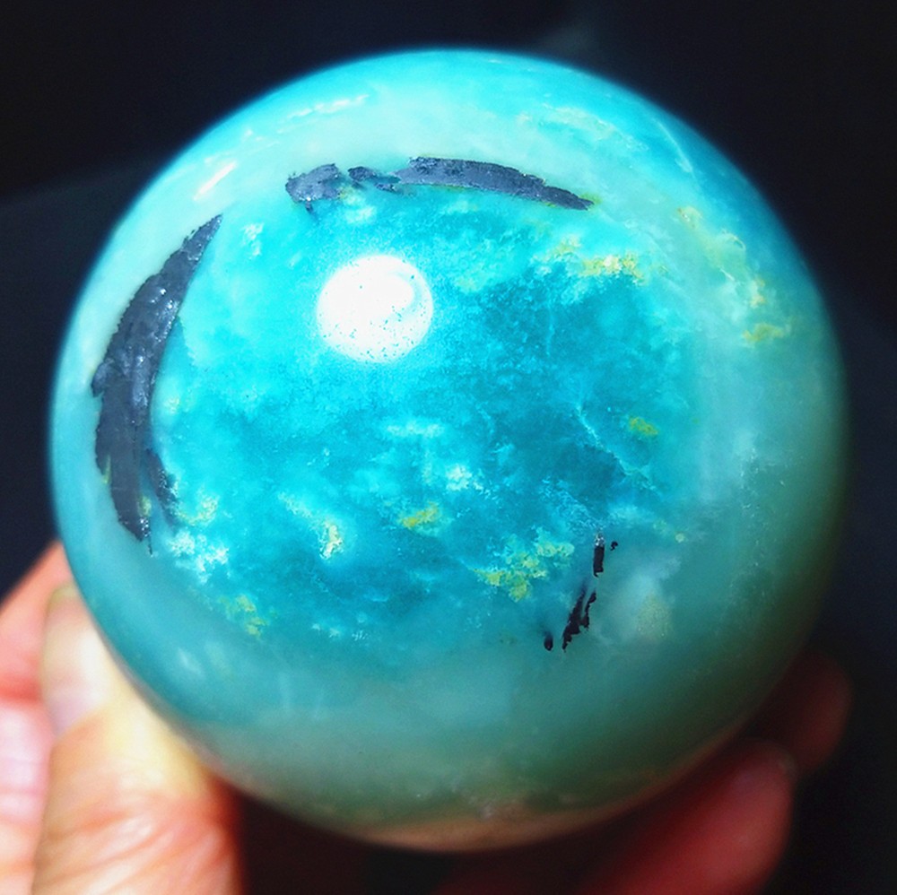 RARE 424g Natural Polishing Amazon Chalcopyrite Symbiotic Crystal Ball A4861