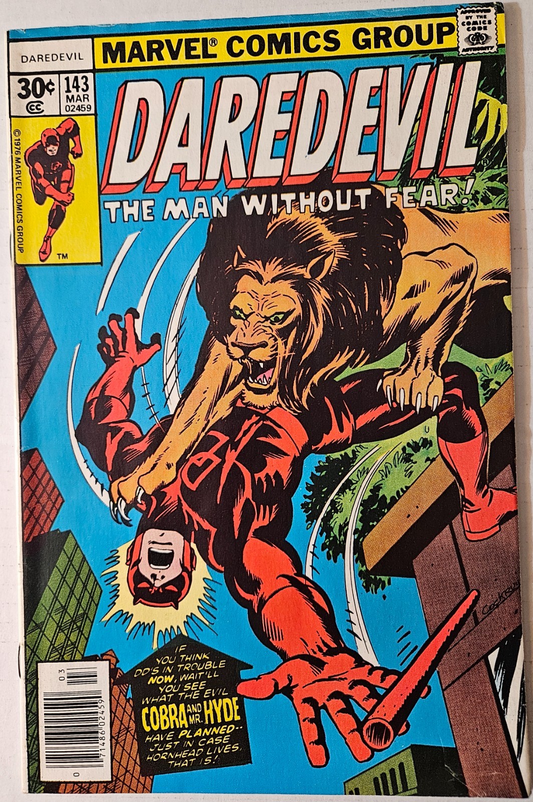 Daredevil #143, Marvel Comics, 1977. F/VF.