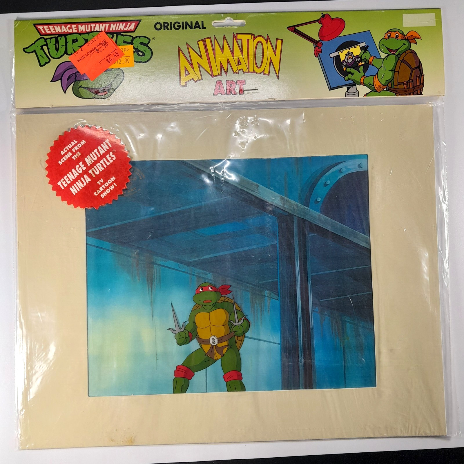 TMNT Animation Cel Raphael Vintage 1987 Teenage Mutant Ninja Turtles COA Worn Pk TMNT Animation Cel Raphael Vintage 1987 Teenage Mutant Ninja Turtles COA Worn Pk