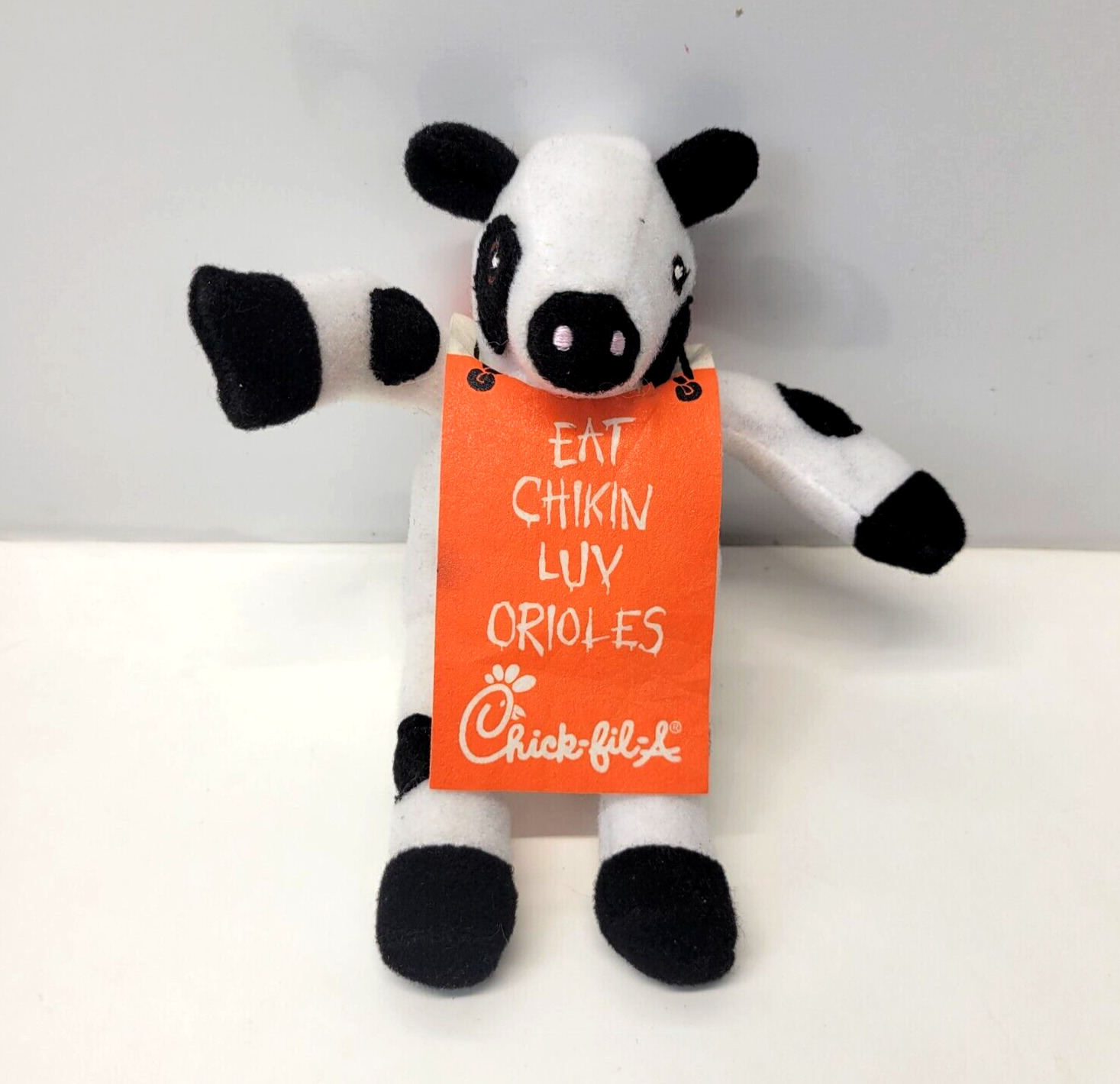 Baltimore Orioles Chick-fil-A Cow Eat Chikin Luv Orioles Advertising Plush 2008