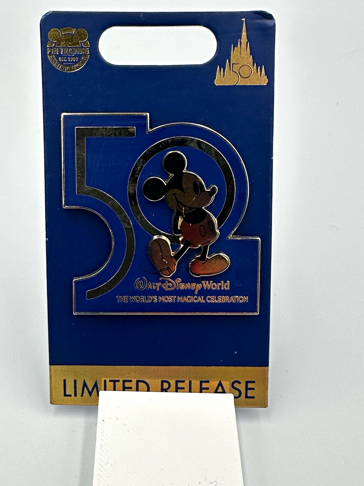 Disney WDW 50th Anniversary Mickey Mouse Limited Release Pin 2021 With Card