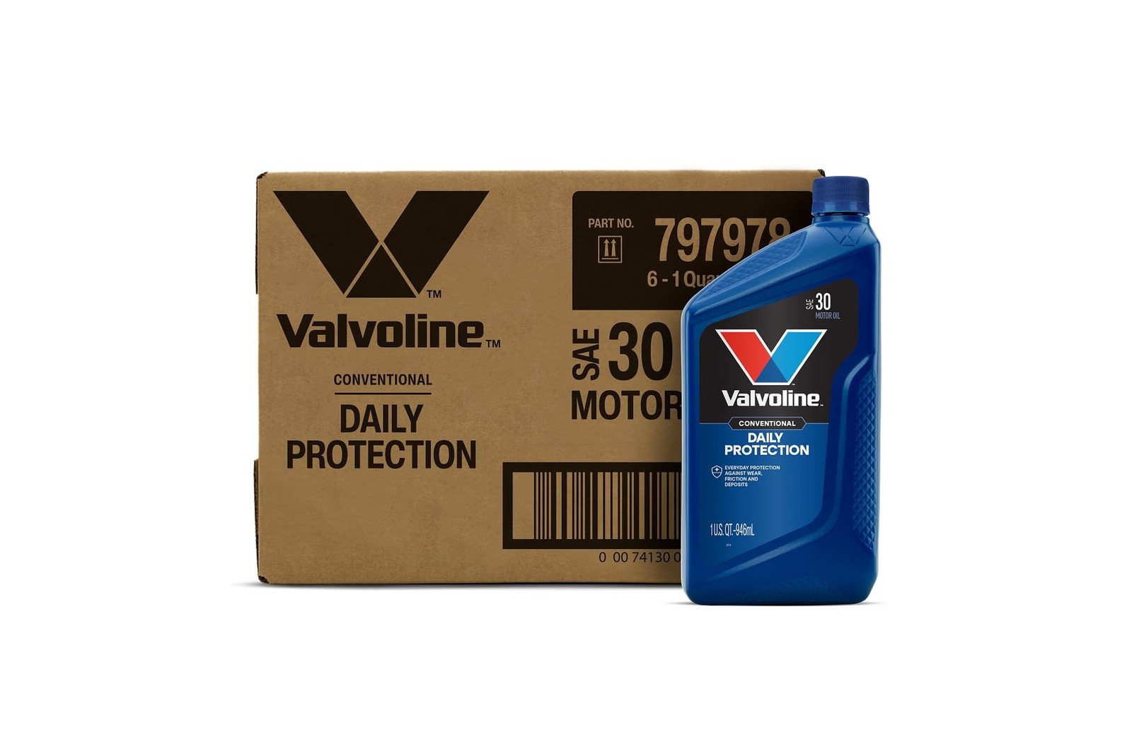 Valvoline Daily Protection SAE 30 Conventional Motor Oil 1 QT, Case of 6 Valvoline Daily Protection SAE 30 Conventional Motor Oil 1 QT, Case of 6