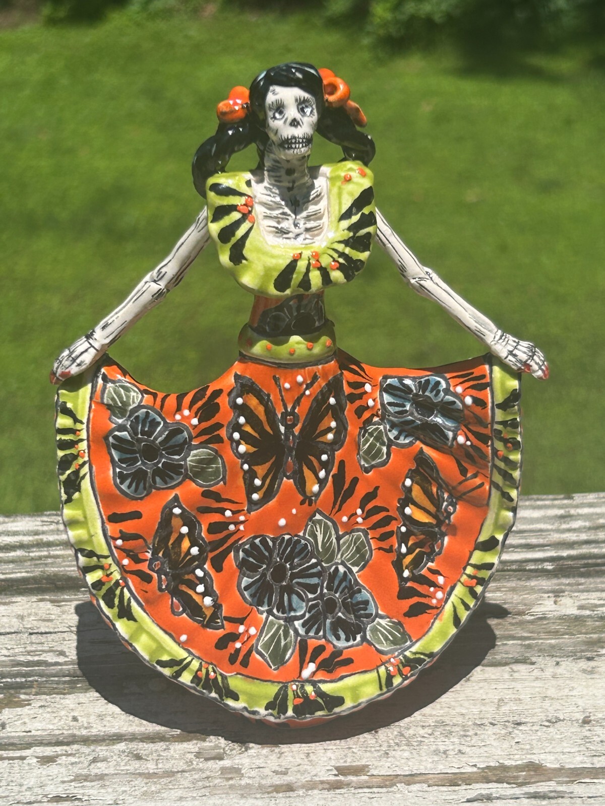 Bailarina Dancer Catrina Mini Talavera Statue 7 Bailarina Dancer Catrina Mini Talavera Statue 7