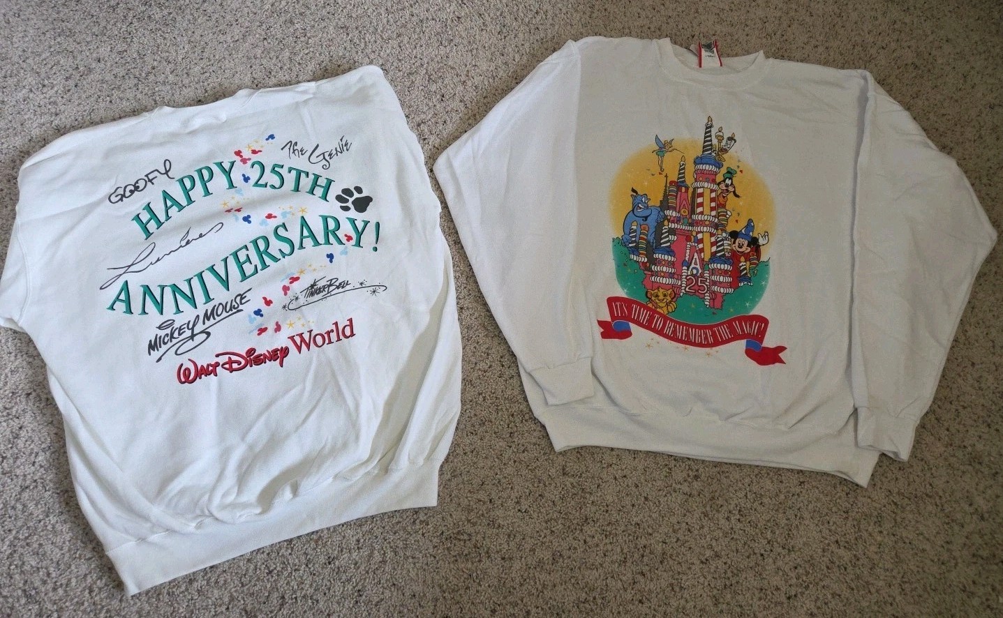 VTG New W/ Tags 90's Disney 25th Anniversary Sweatshirt Cake Castle Autos Sz XL VTG New W/ Tags 90's Disney 25th Anniversary Sweatshirt Cake Castle Autos Sz XL