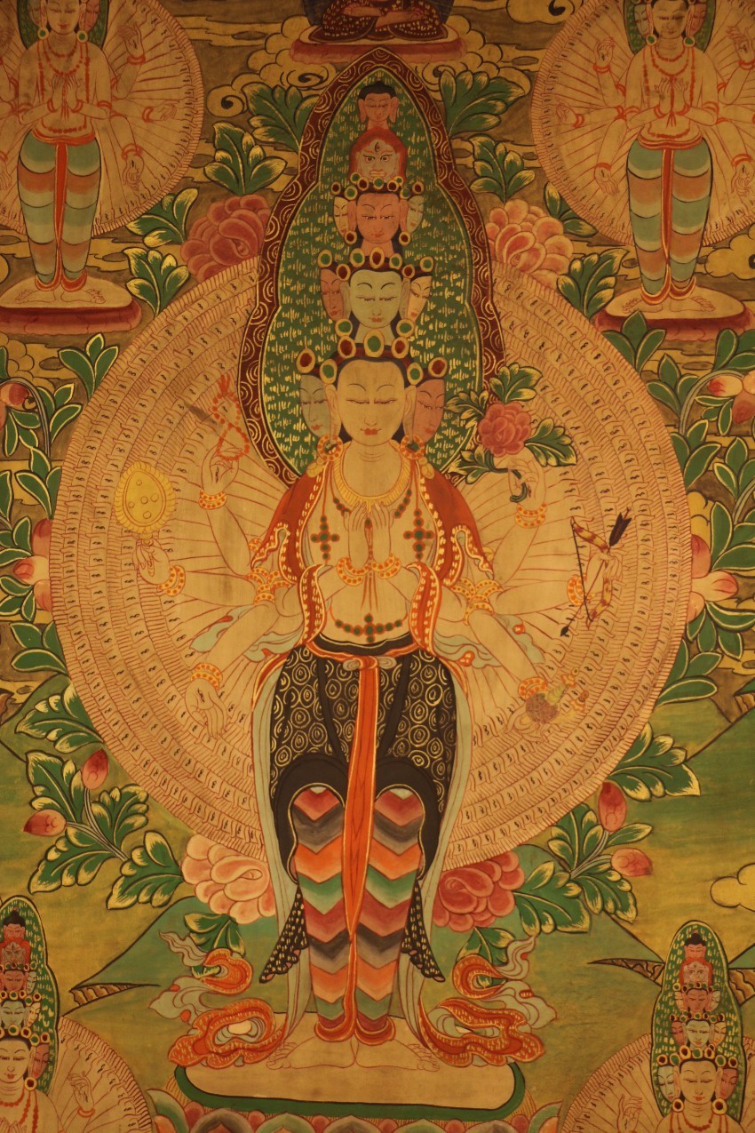 Real Tibet Vintage Old Buddhist Thangka Thousand-Handed-and-Eyed Avalokitesvara Real Tibet Vintage Old Buddhist Thangka Thousand-Handed-and-Eyed Avalokitesvara