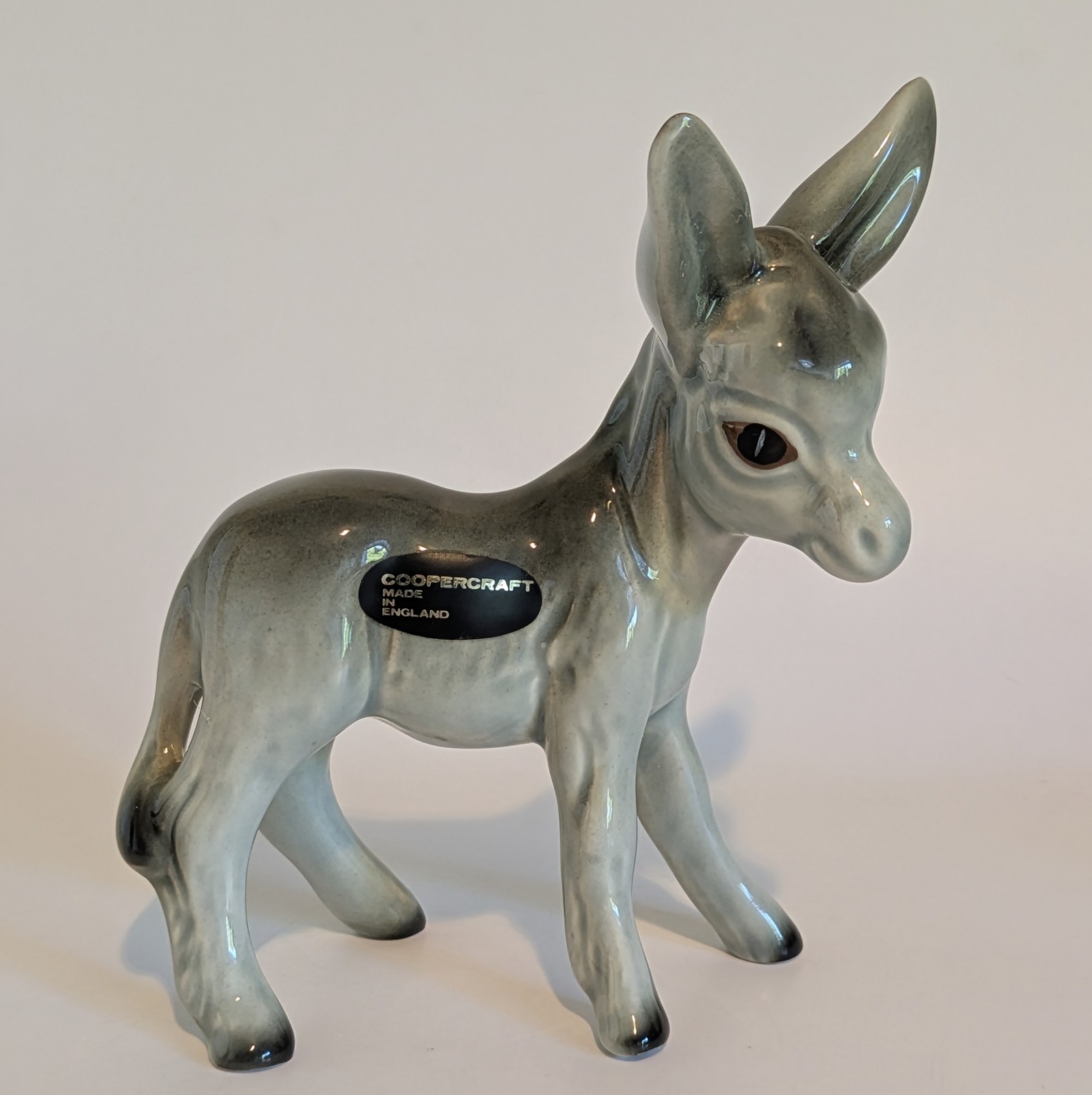 Vintage Coopercraft Ceramic Grey Donkey Figurine Made in England 5