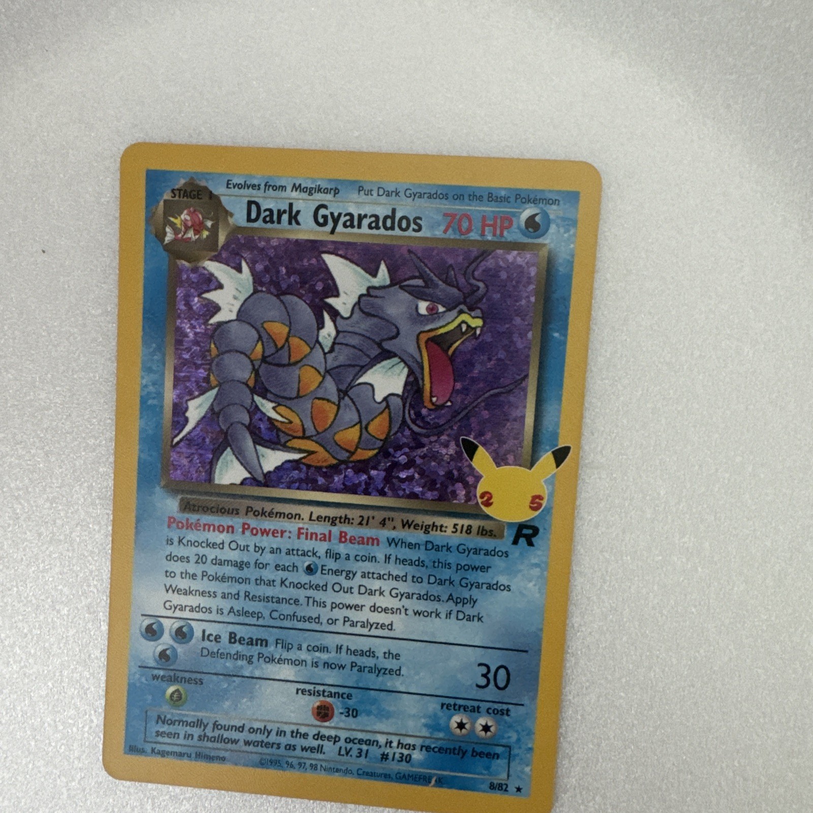 Pokémon Dark Gyarados Holo TCG Card Celebrations Classic Collection 8/82 Pokémon Dark Gyarados Holo TCG Card Celebrations Classic Collection 8/82
