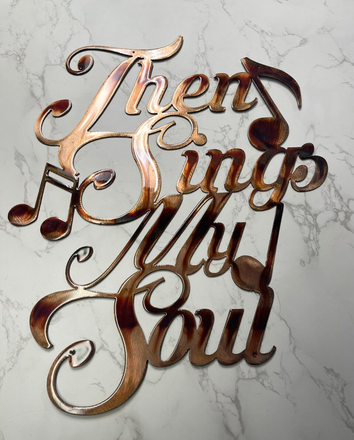 Then Sings My Soul Word Sign - Metal Wall Art - Copper  Plated 14\