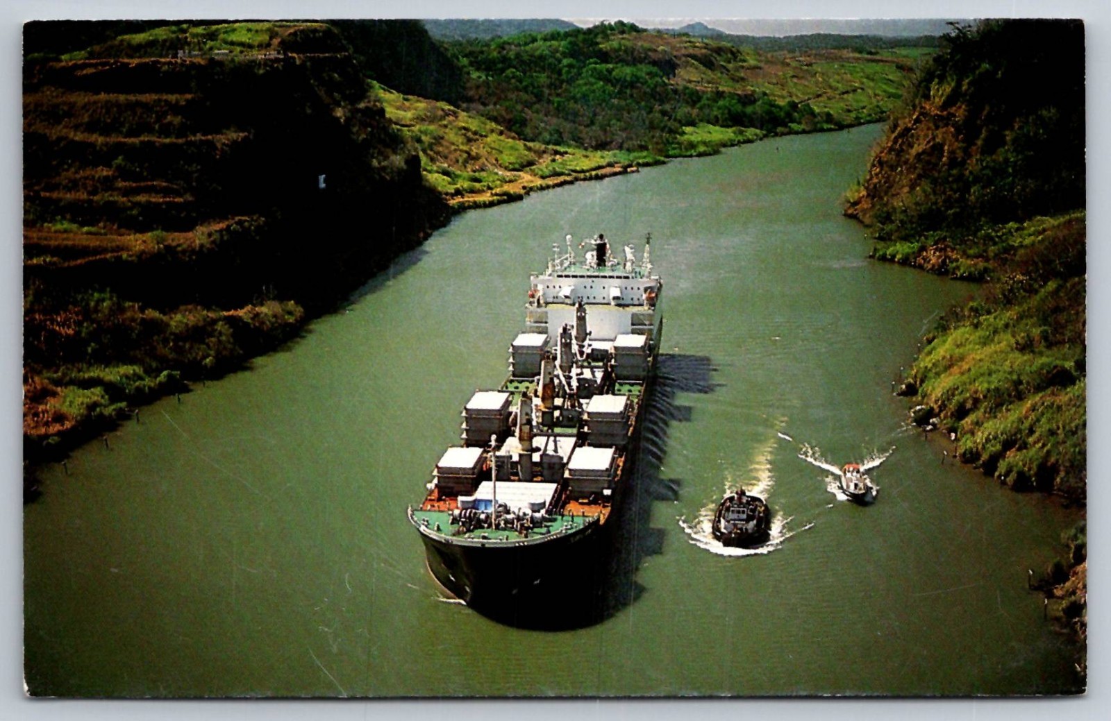 Panama Canal Panama Gaillard Cut Aerial View Vintage Postcard Panama Canal Panama Gaillard Cut Aerial View Vintage Postcard