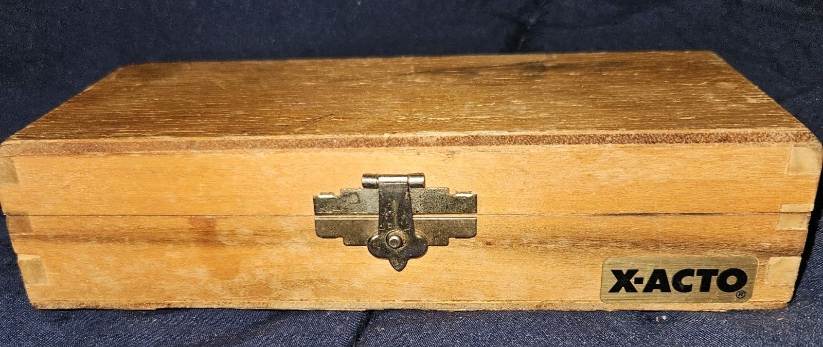 VINTAGE  X-Acto Knife Set with Blades in Original Wood BOX EXACTO BLADE WOOD BOX