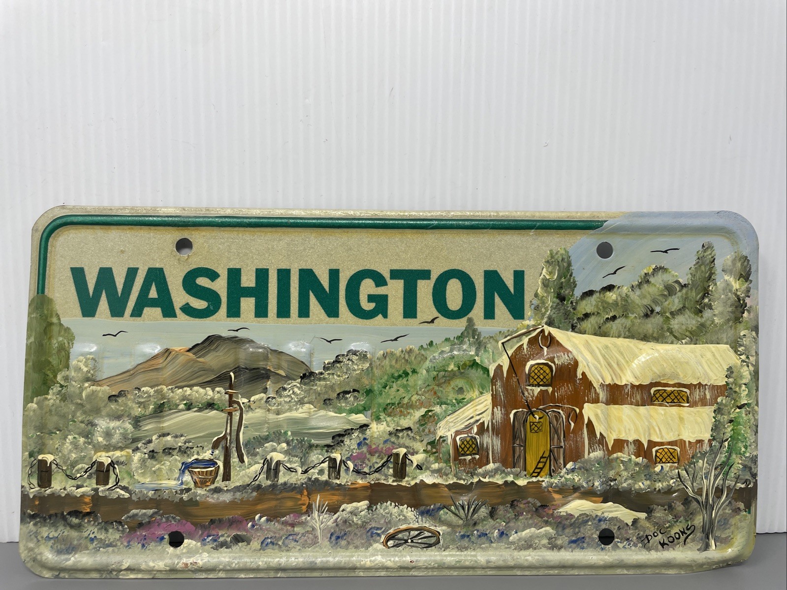 Vintage Washington State License Plate 1983 - 1986 designed & Signed Vintage Washington State License Plate 1983 - 1986 designed & Signed