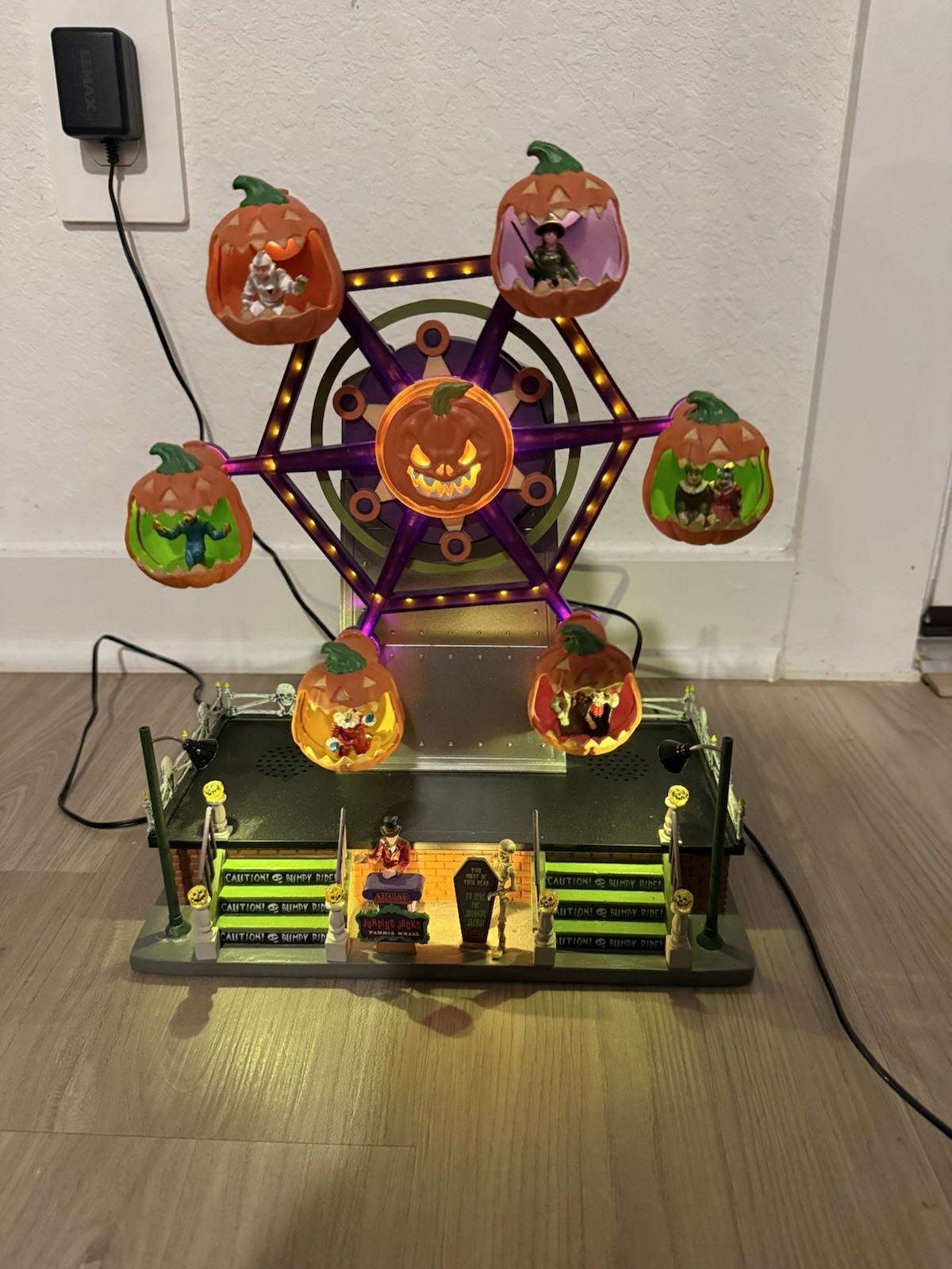 Lemax 2025 Spooky Town Jumping Jacks Ferris Wheel Halloween Animated Music
