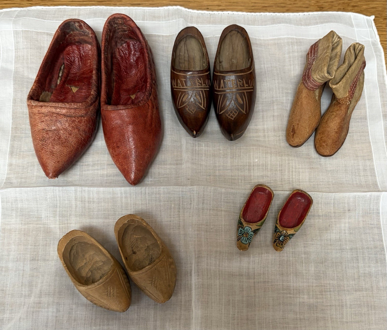 Antique Circa 1900’s Miniature Shoes Handmade Wooden Leather Multiple Countries Antique Circa 1900’s Miniature Shoes Handmade Wooden Leather Multiple Countries