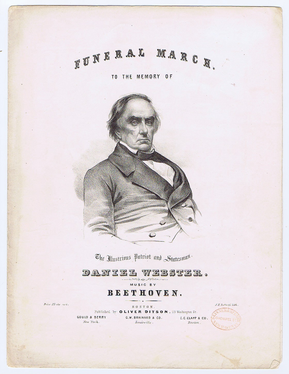 Daniel Webster - American politician and orator - Funeral March - 1852 - EX cond Daniel Webster - American politician and orator - Funeral March - 1852 - EX cond
