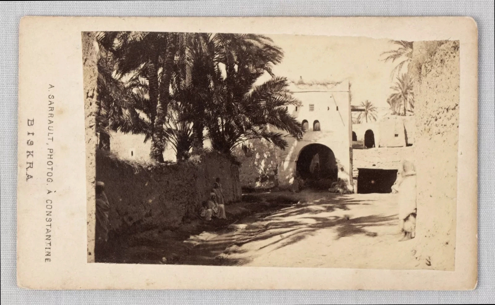 BISKRA Algeria CDV - rare c1875 Serrault albumen photo - Sahara NORTH AFRICA