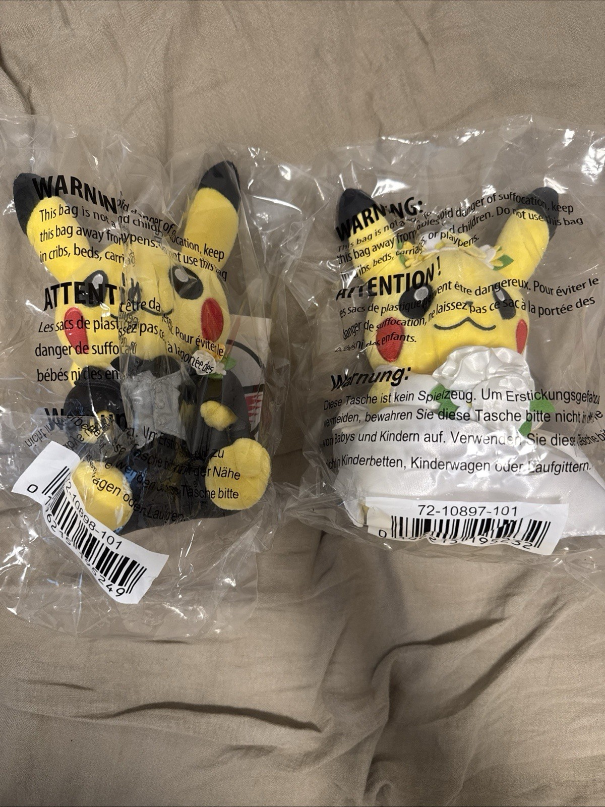 Pokemon Center Pikachu Wedding Dress & Tuxedo Bride & Groom Plush Set New Sealed Pokemon Center Pikachu Wedding Dress & Tuxedo Bride & Groom Plush Set New Sealed