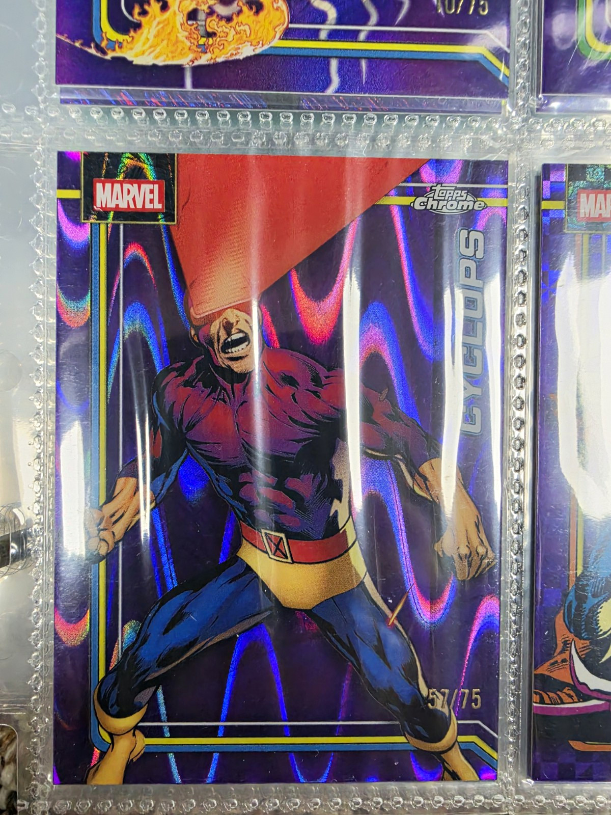 Topps 2021 Chrome Sapphire Marvel X-Men Cyclops Sapphire Purple 17/75