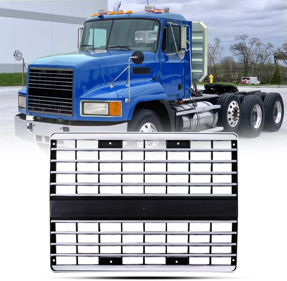 Chrome Front Grille Replacement Grill fit for Mack CH CH600 CH613 Semi Tr... Chrome Front Grille Replacement Grill fit for Mack CH CH600 CH613 Semi Tr...