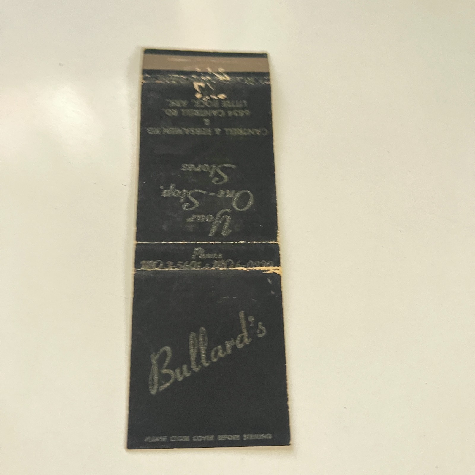 Bullard's Your One- Stop Stores Little Rock AR Vintage Matchbook Cover TMB67-6 Bullard's Your One- Stop Stores Little Rock AR Vintage Matchbook Cover TMB67-6