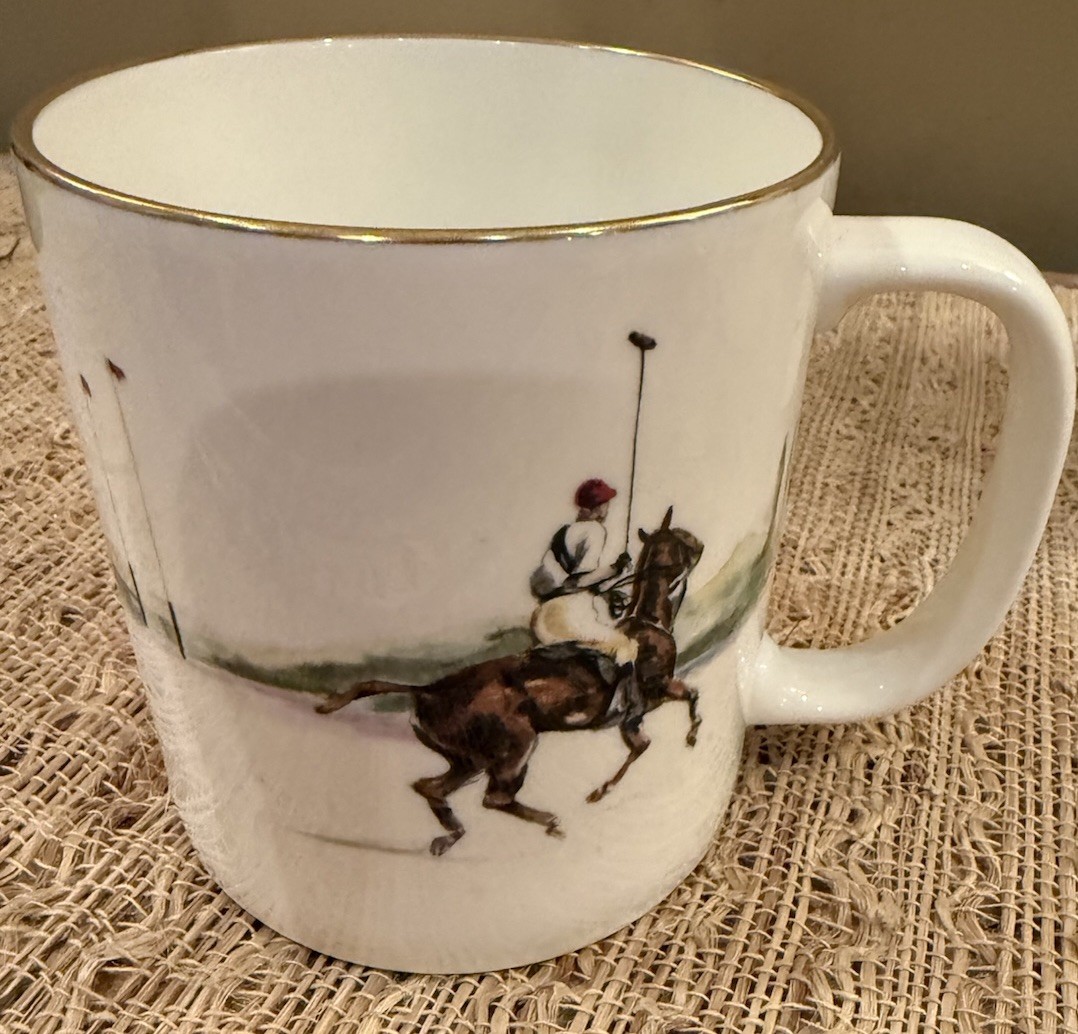 Vintage 1983 Ralph Lauren Equestrian POLO SCENE Large Coffee Mugs Set Of 4 Vintage 1983 Ralph Lauren Equestrian POLO SCENE Large Coffee Mugs Set Of 4