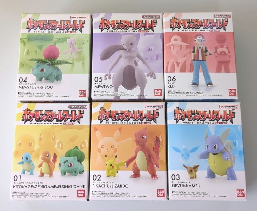 BANDAI Pokemon Scale World Kanto Region Complete Set of 6 Red Pikachu Figure BANDAI Pokemon Scale World Kanto Region Complete Set of 6 Red Pikachu Figure