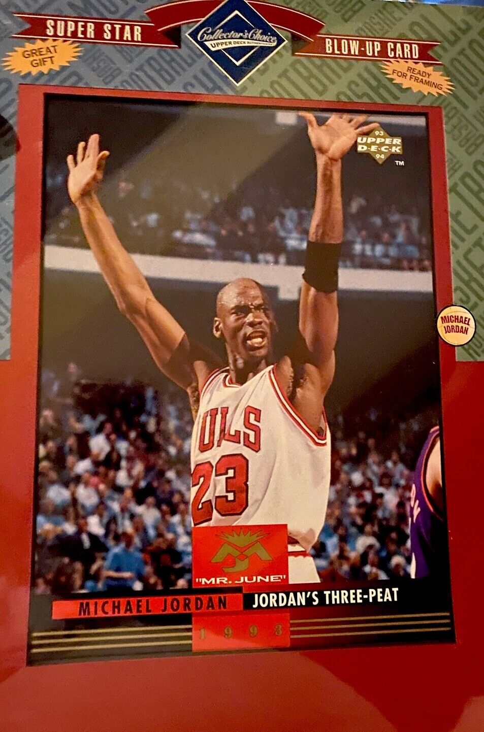 1993–94 Michael Jordan upper deck superstar blowup card