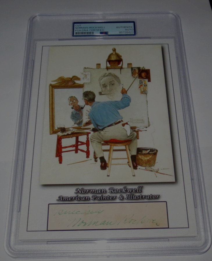 Norman Rockwell signed autographed PSA DNA custom 5x7 Saturday Evening Post Norman Rockwell signed autographed PSA DNA custom 5x7 Saturday Evening Post