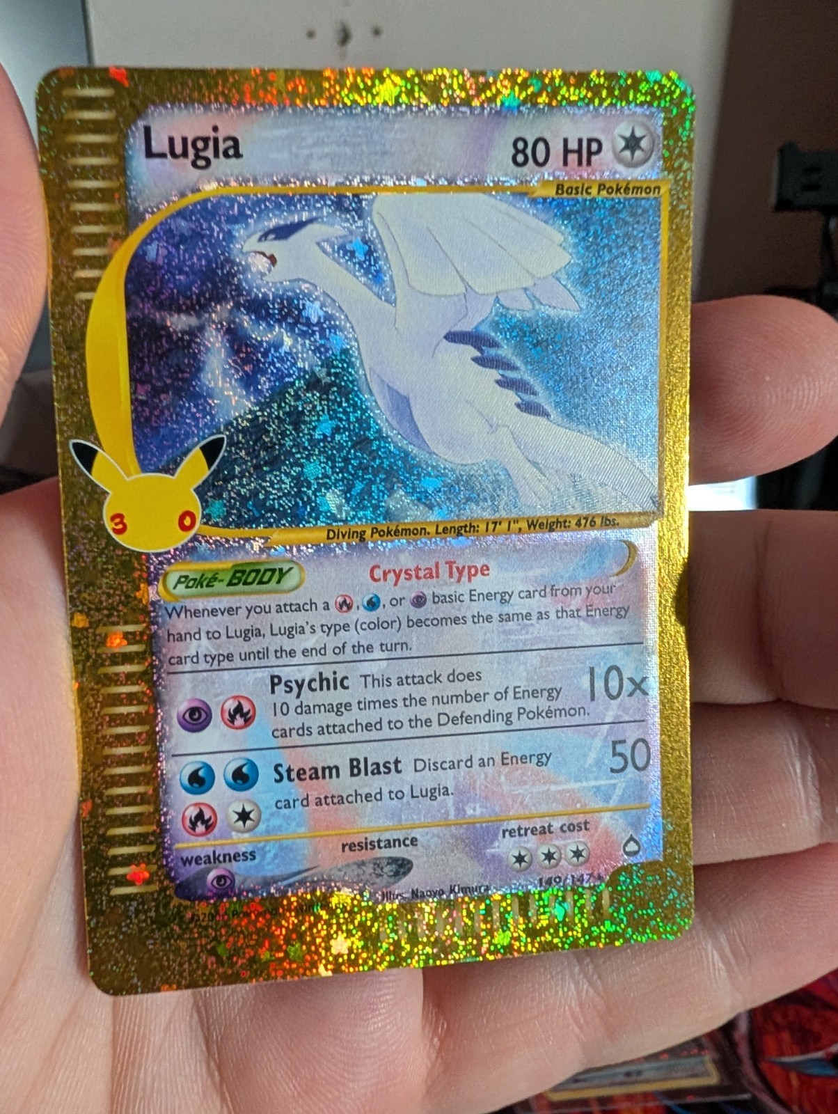 Pokémon TCG Crystal Lugia - Super Starry 149/147 30th Anniversary Mint Condition Pokémon TCG Crystal Lugia - Super Starry 149/147 30th Anniversary Mint Condition