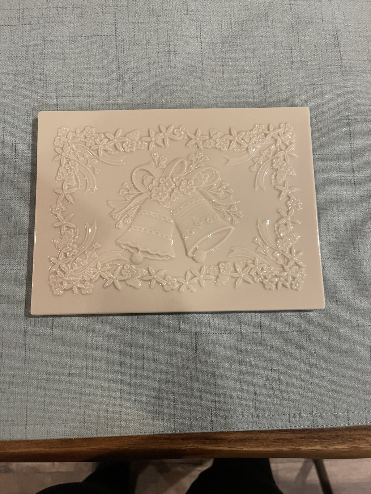 Vintage Lenox French Whote Christmas Bells Trivet 7.5 By 6” Vintage Lenox French Whote Christmas Bells Trivet 7.5 By 6”