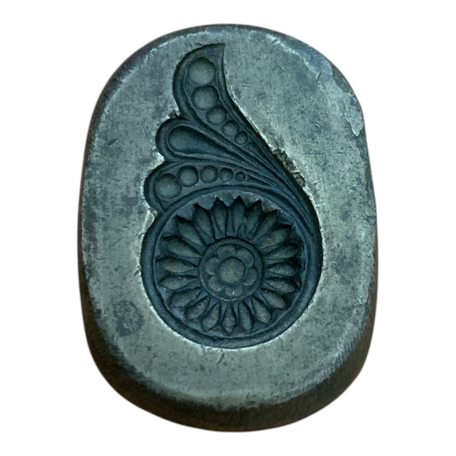 Antique Old Vintage Handcrafted Bronze Unique Shape Figure Engraved Die Jewelry