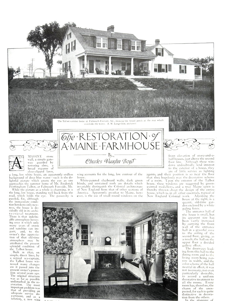 Frederick F Talbot Home 1913, Falmouth Foreside, ME, A. W. Longfellow, Architect Frederick F Talbot Home 1913, Falmouth Foreside, ME, A. W. Longfellow, Architect