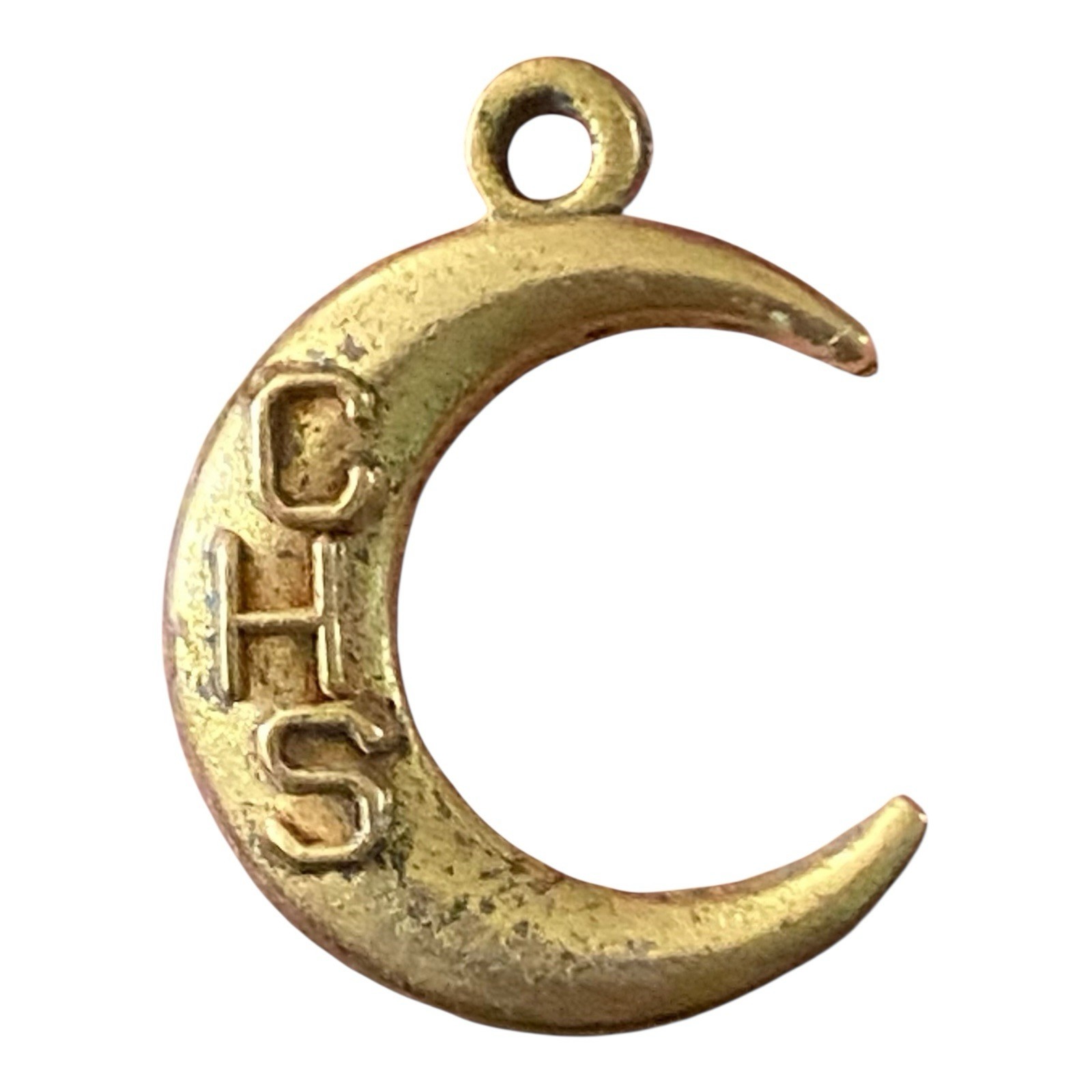 Vintage CHS High School Half Moon Pendant Charm Indiana? Carmel? Central? 