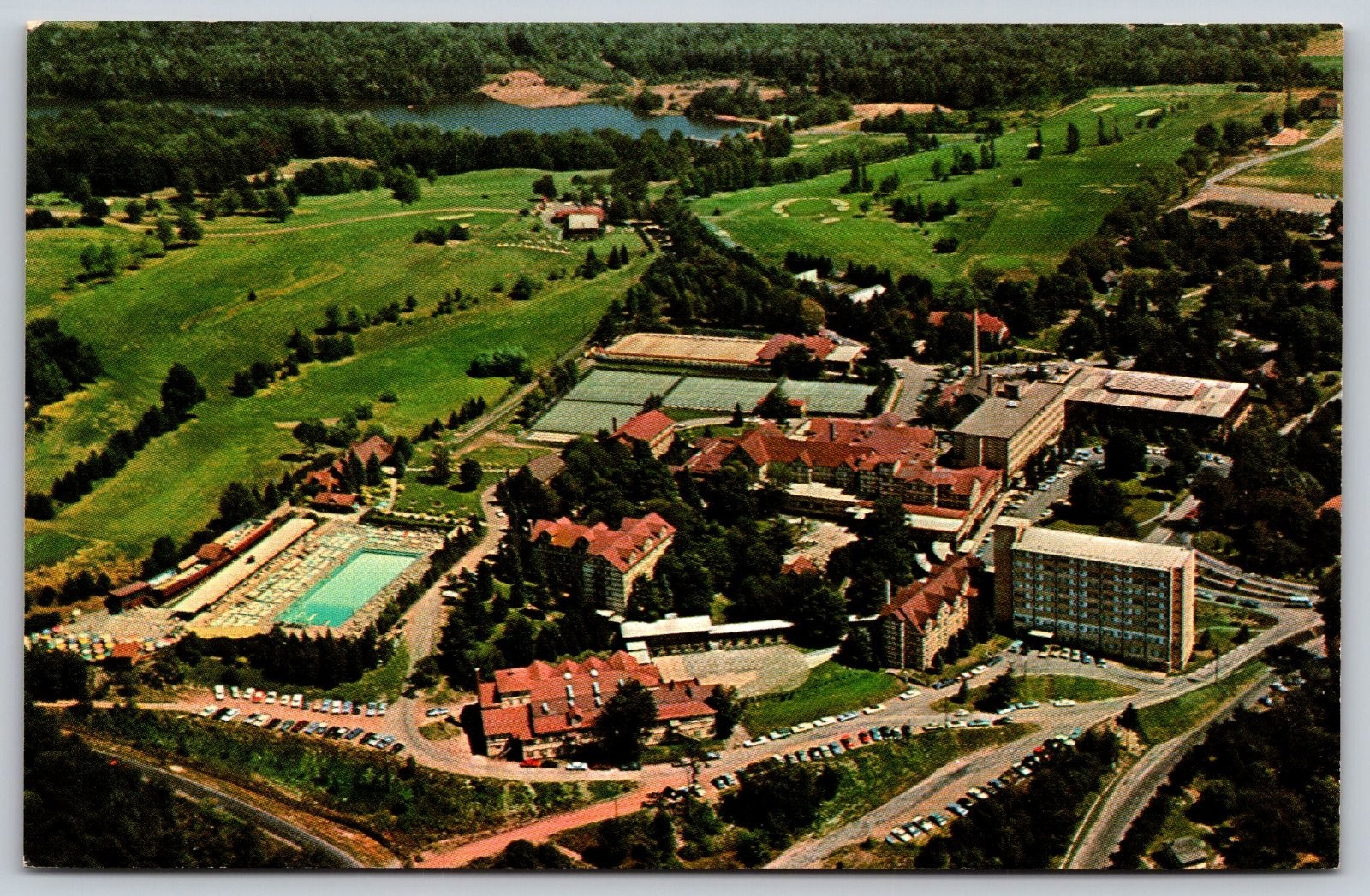 Grossinger's New York Aerial View Resort Hotel Postcard PC345 Grossinger's New York Aerial View Resort Hotel Postcard PC345