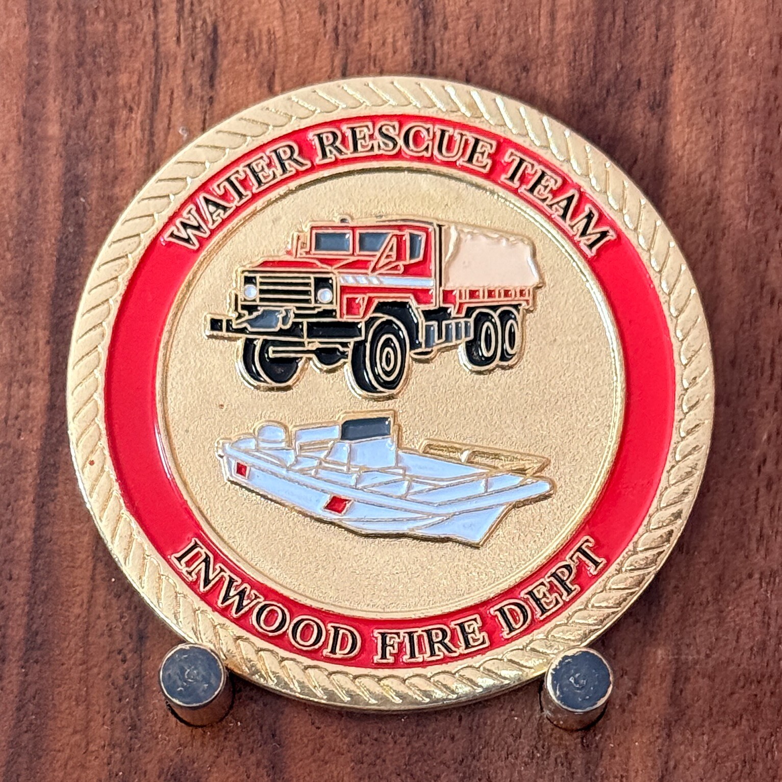 Inwood Fire Dept Water Rescue Team Challenge Coin W#31 Inwood Fire Dept Water Rescue Team Challenge Coin W#31