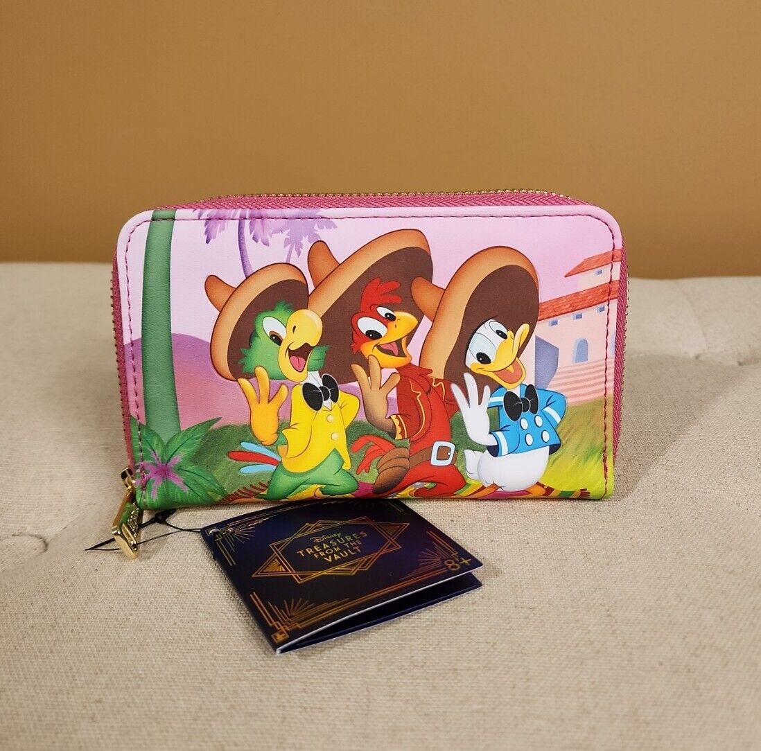 Loungefly Walt Disney Archives the Three Caballeros Zip Around Wallet NEW