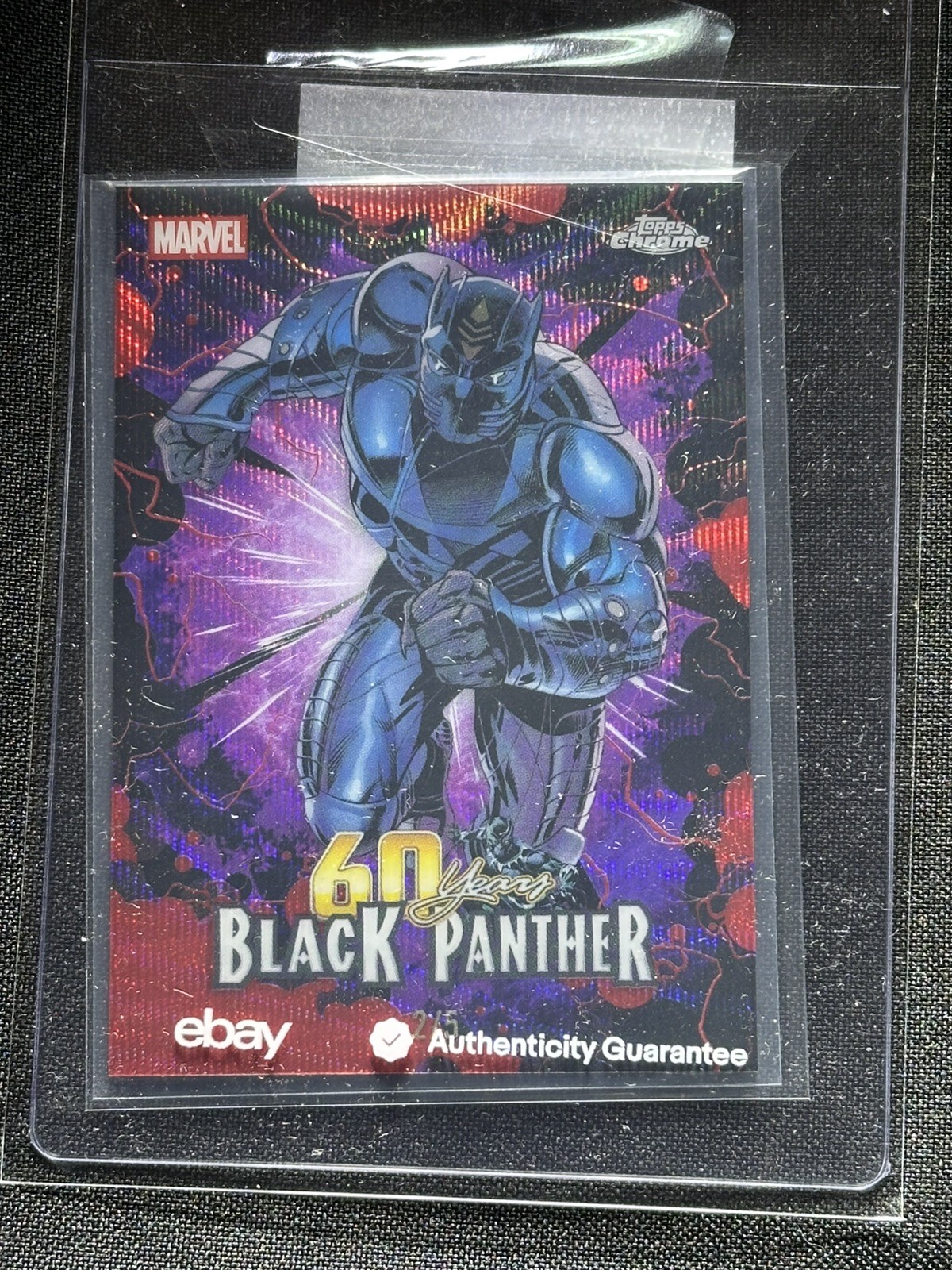 Black Panther 2026 Topps Chrome Marvel #BP-07 Red Wave Refractor 60 Years /5 Black Panther 2026 Topps Chrome Marvel #BP-07 Red Wave Refractor 60 Years /5