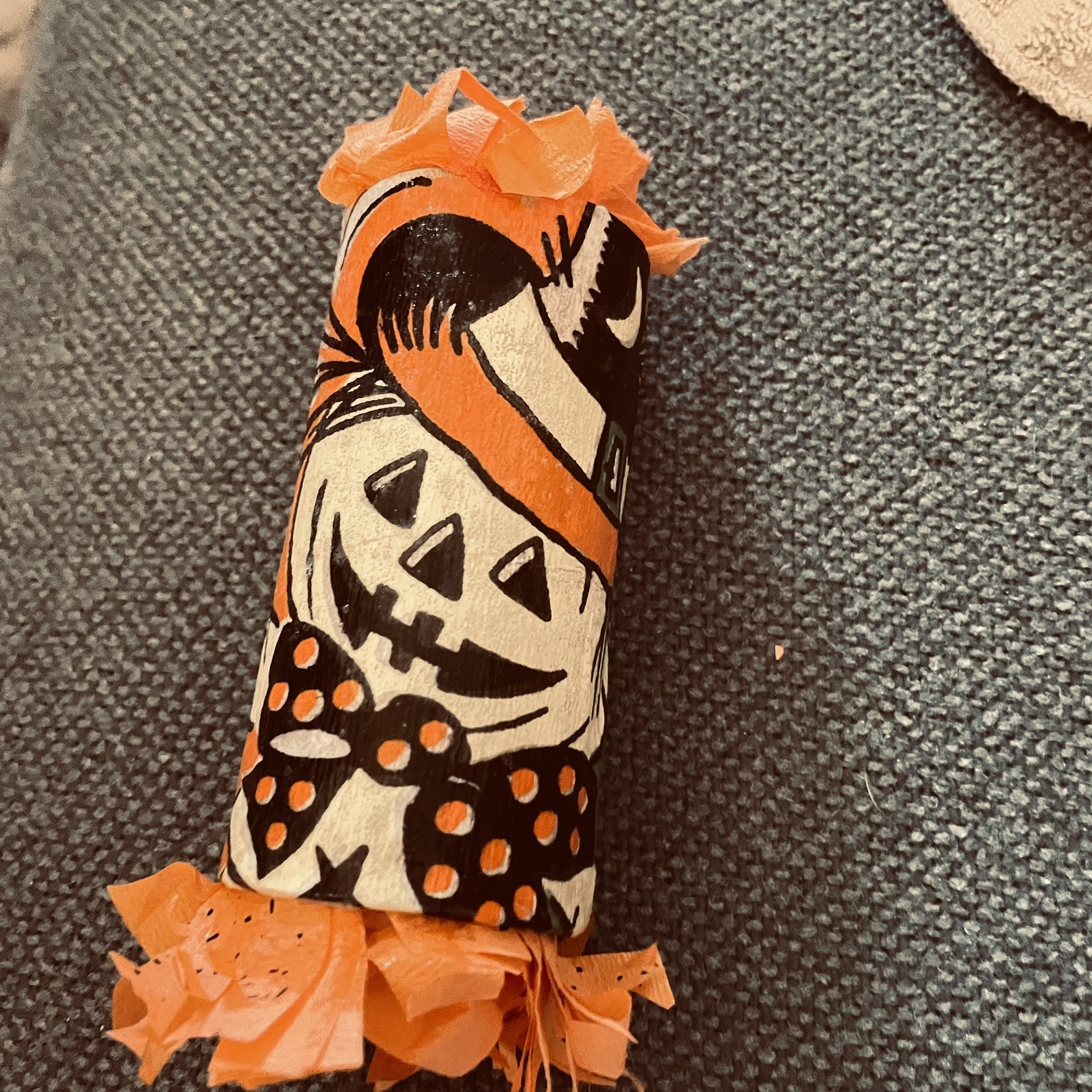 Rare 1 vintage Halloween Crepe Paper Party Favor handmade with prizes no candy Rare 1 vintage Halloween Crepe Paper Party Favor handmade with prizes no candy