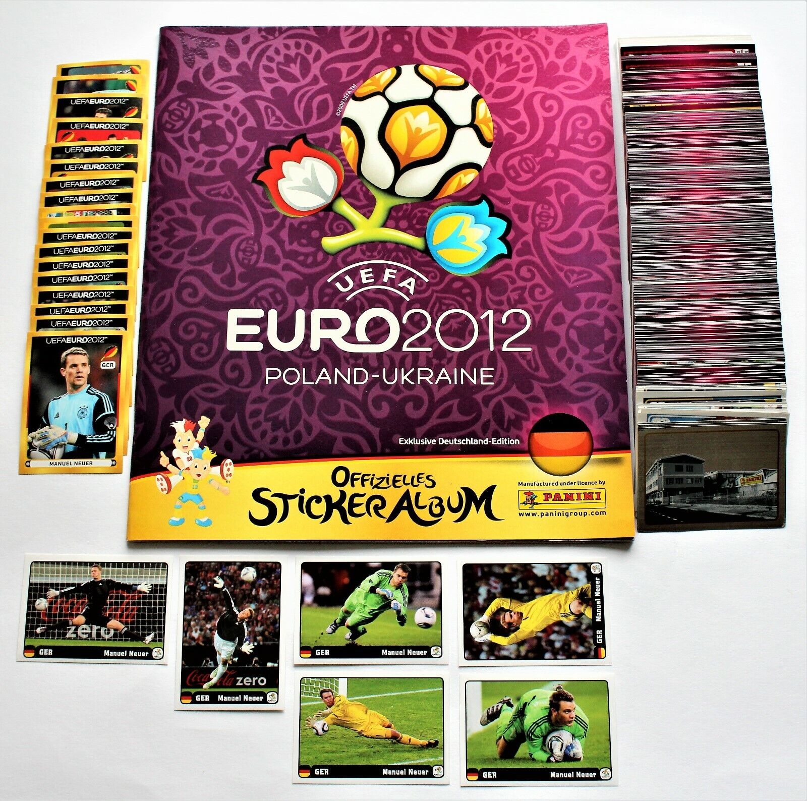 Panini EURO 2012 - complete set German edition + blank album + new Coca Cola