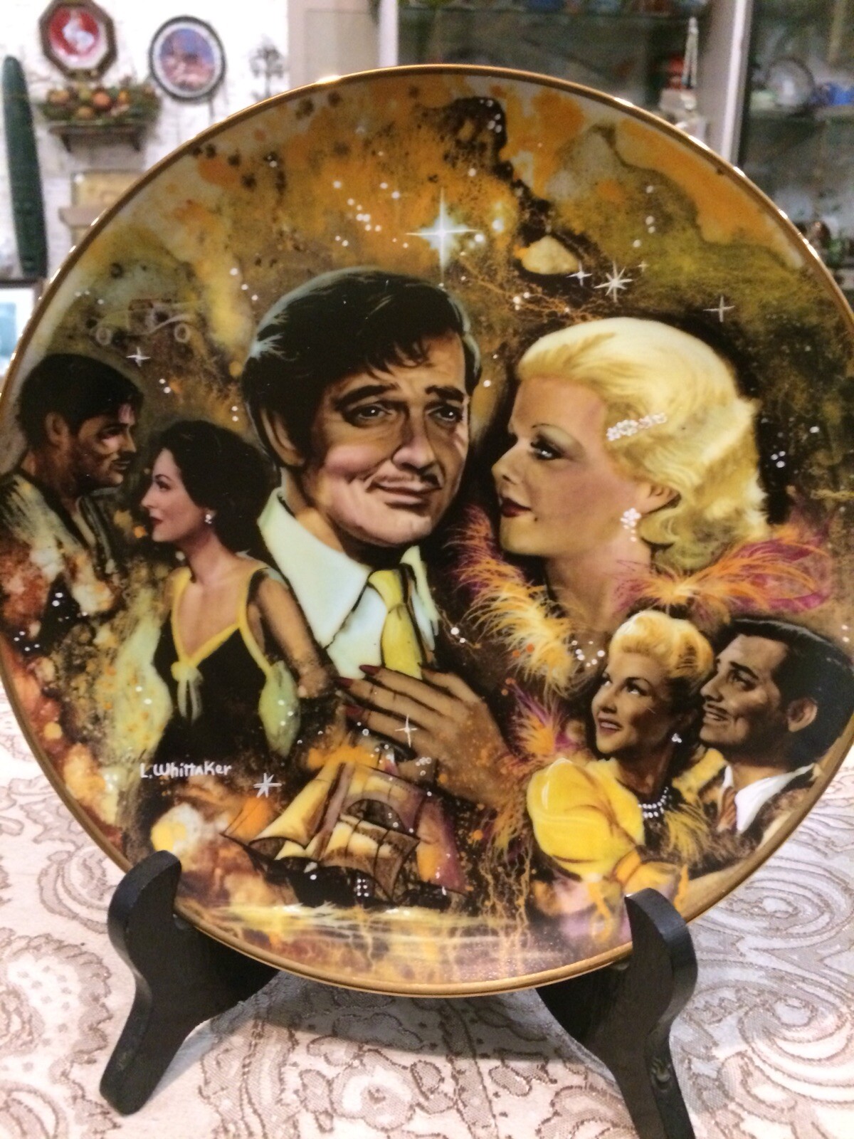 Vintage Antique Golden Age Of Cinema clark Gable Plate Size 9 1/4” Vintage Antique Golden Age Of Cinema clark Gable Plate Size 9 1/4”