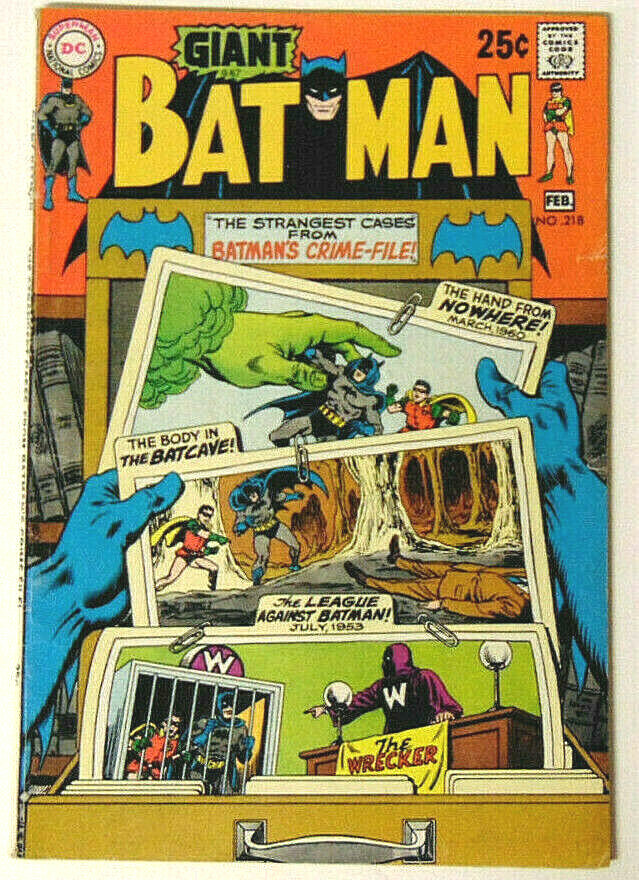 Batman #218 VG/FN Giant G67 1970 DC Comics Strange Cases From Batman Crime Files