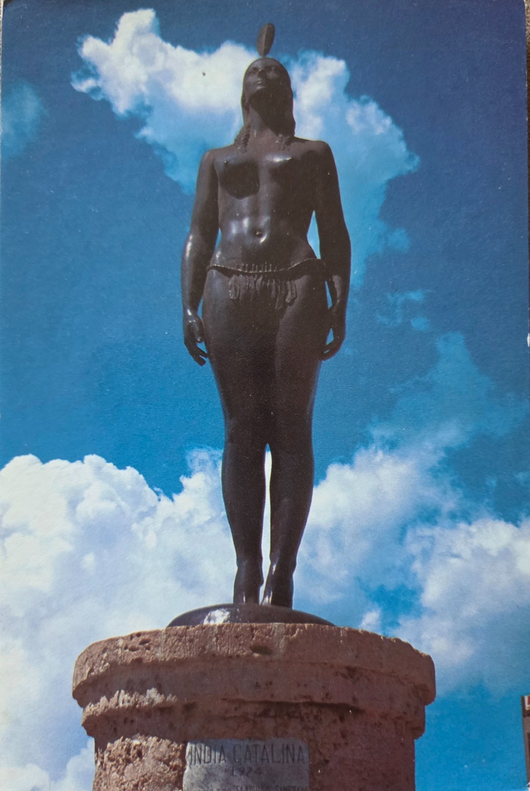 Vintage Postcard Cartagena Columbia Native Catalina Monument Vintage Postcard Cartagena Columbia Native Catalina Monument