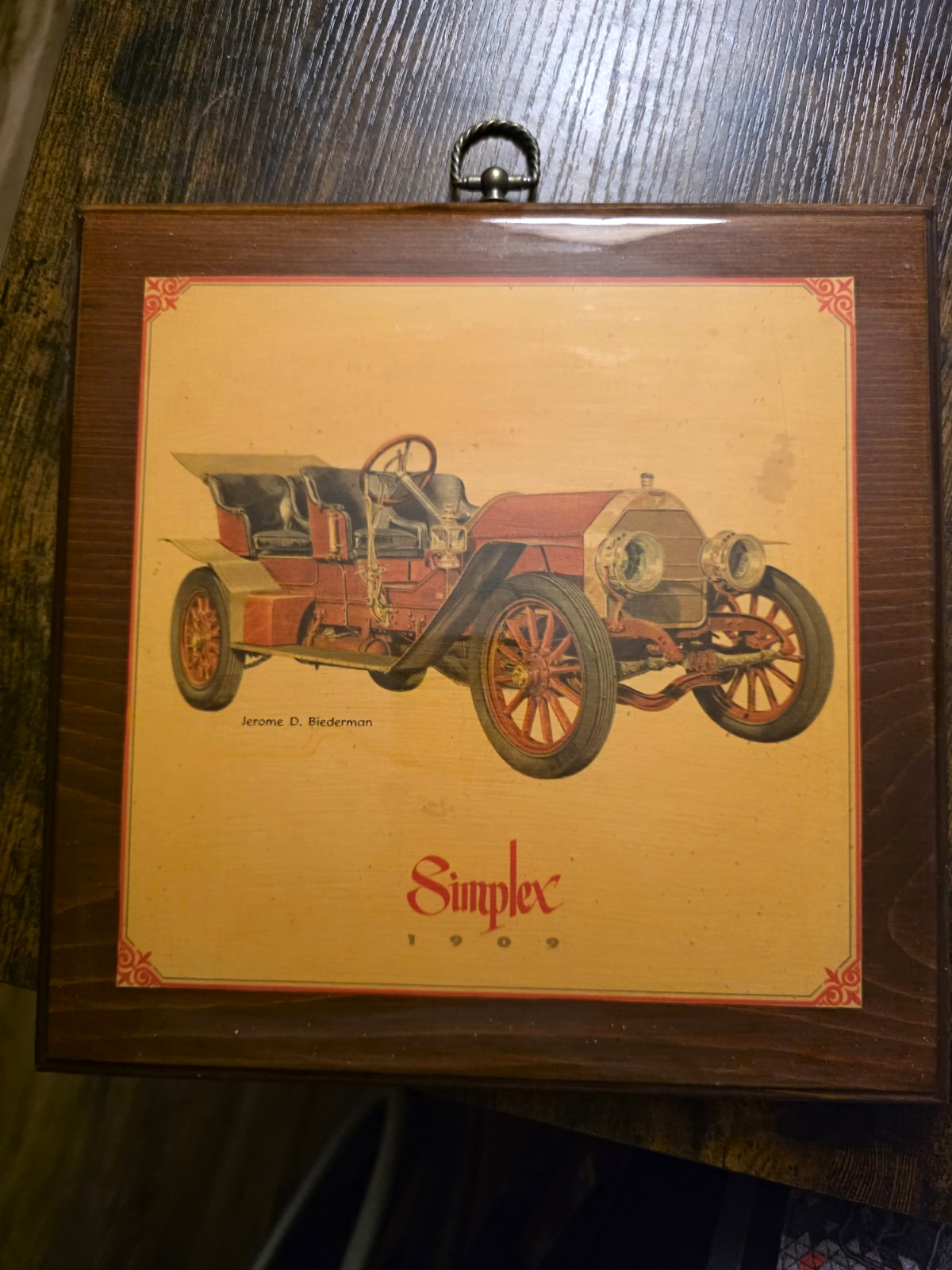 Vintage Jerome D Biederman Antique Car Wood Wall Plaques Set of 6 Decoupa