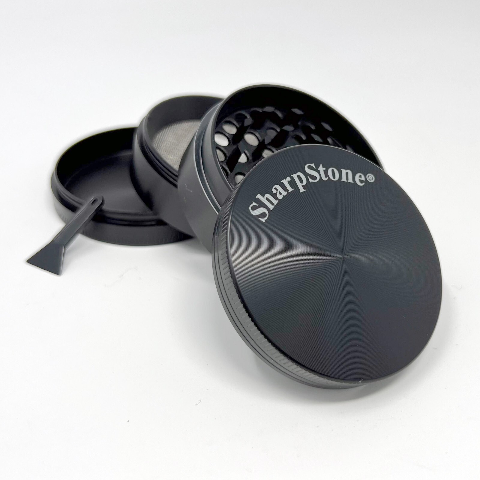 SharpStone 63MM Spice Tobacco Herb Grinder -4 Piece- Black SharpStone 63MM Spice Tobacco Herb Grinder -4 Piece- Black