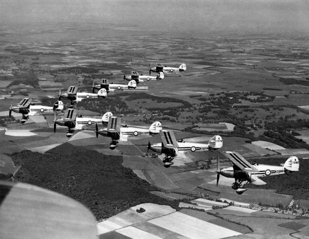 Hawker Fury IIs of 25 squadron flying in formation 1937 Historic Old Photo