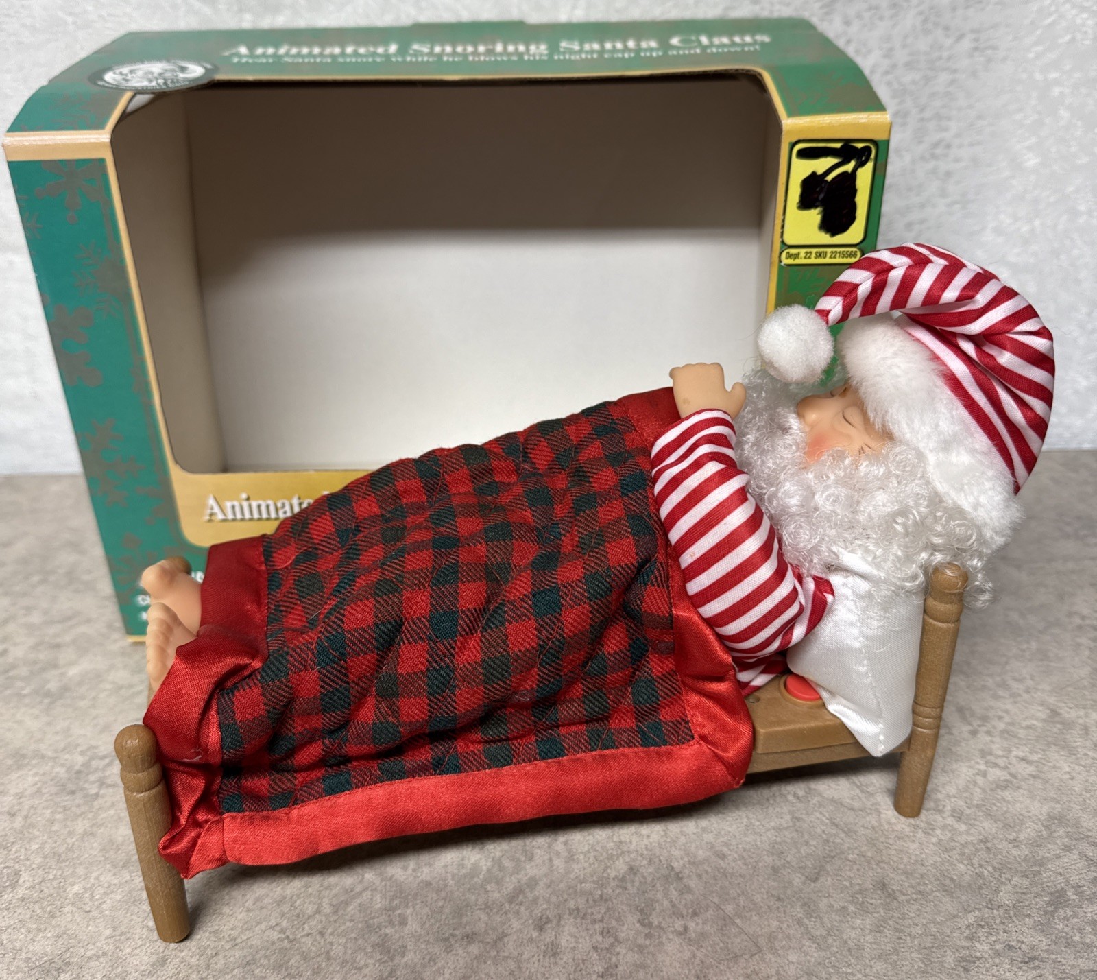 Vntg Gemmy Animated Snoring Santa Claus in Bed- Tested/Works Original Box CH4 Vntg Gemmy Animated Snoring Santa Claus in Bed- Tested/Works Original Box CH4