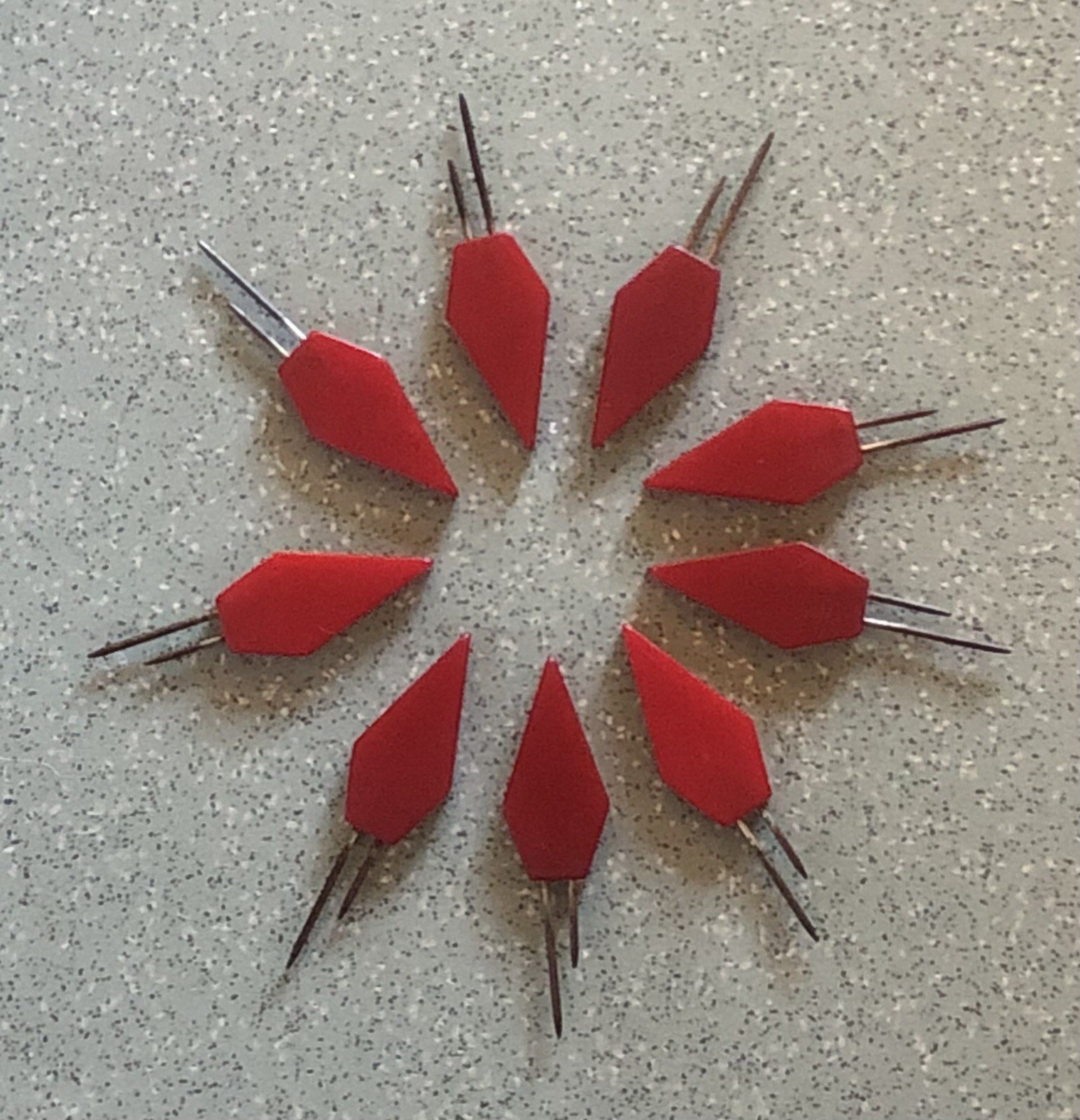 Vtg Red Bakelite Corn Cob Holders 9 Pieces Catalin Art Deco Diamond Shape Vtg Red Bakelite Corn Cob Holders 9 Pieces Catalin Art Deco Diamond Shape