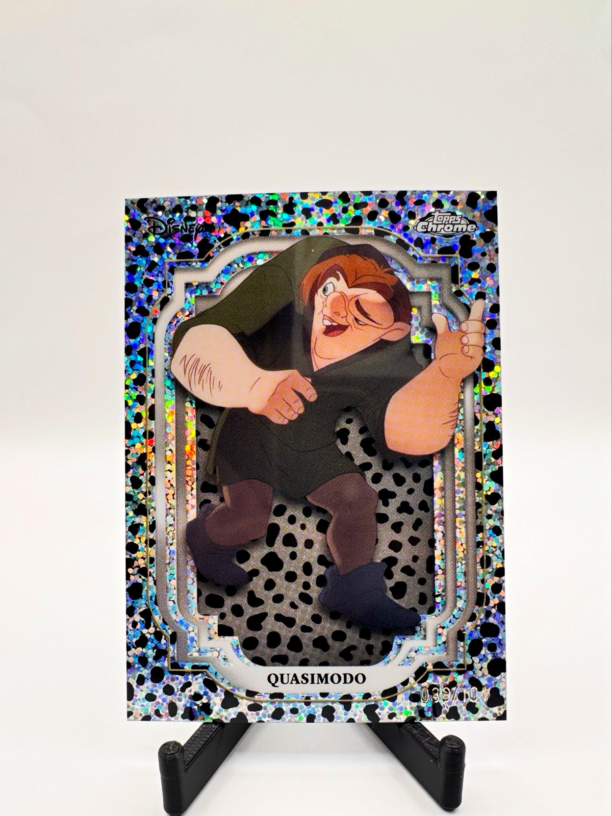 2024 Topps Chrome Disney 100 Quasimodo Black & White Speckle /101 #78 2024 Topps Chrome Disney 100 Quasimodo Black & White Speckle /101 #78