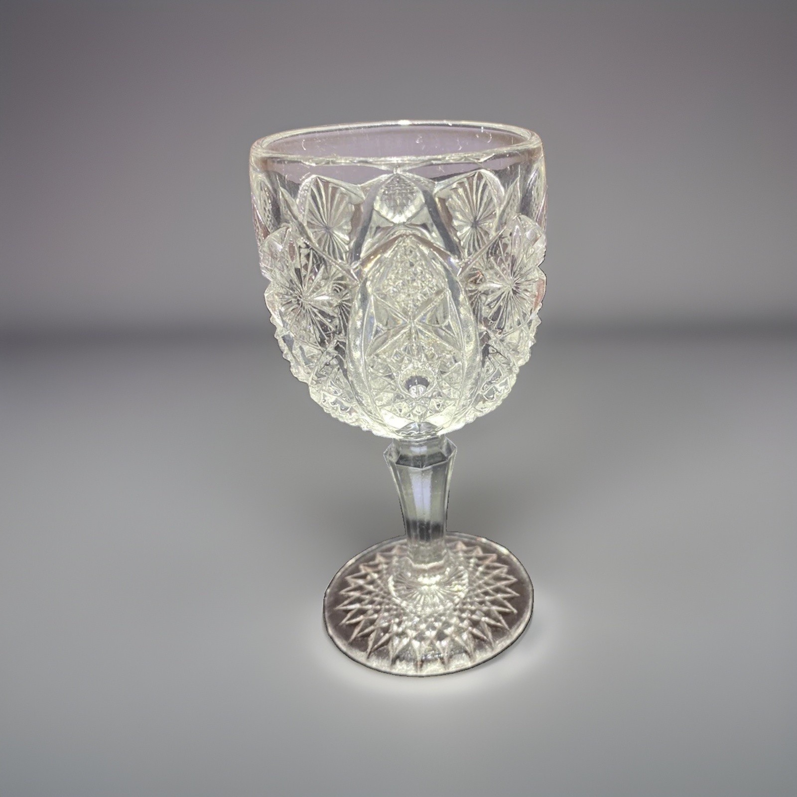 EAPG IMPERIAL Pressed Cut Cordial Glass Hobstar & Arches 4in Circa 1906 RARE EAPG IMPERIAL Pressed Cut Cordial Glass Hobstar & Arches 4in Circa 1906 RARE